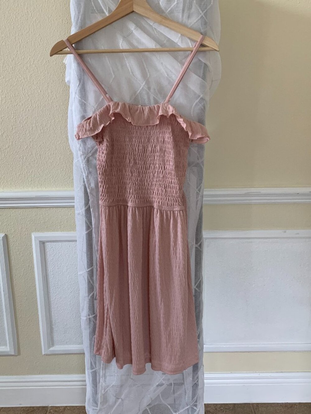 Poof! Dusty Rose/Pink Smocked Juniors Summer Dress Size L